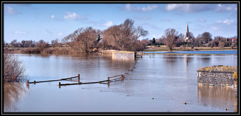 St Mary's Church, Bluntisham, Across The Flooded Great River Ouse.