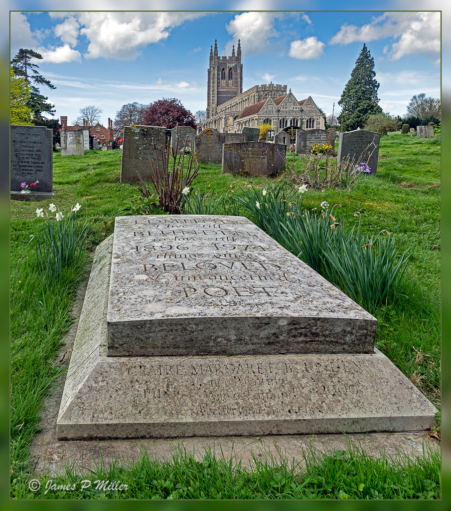 Edmund Blunden’s Grave in the shadow of Holy Trinity Church, Long Melford, Suffolk